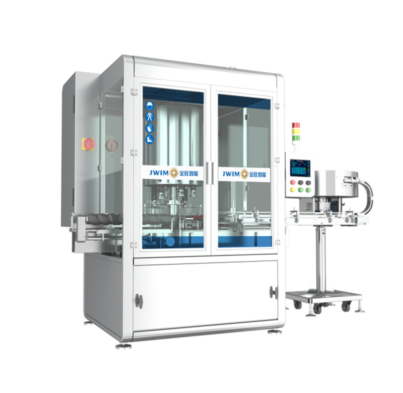 SUS304 เครื่องปิดหมุนอัตโนมัติ 6 หัวสําหรับยาฆ่าแมลงในถัง 1-5L