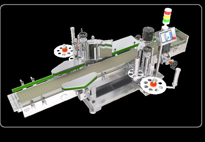 เครื่องติดฉลากสติกเกอร์ขวดแบนสองด้านคู่ถังขนาดใหญ่ 1500 ชิ้น H 3KW