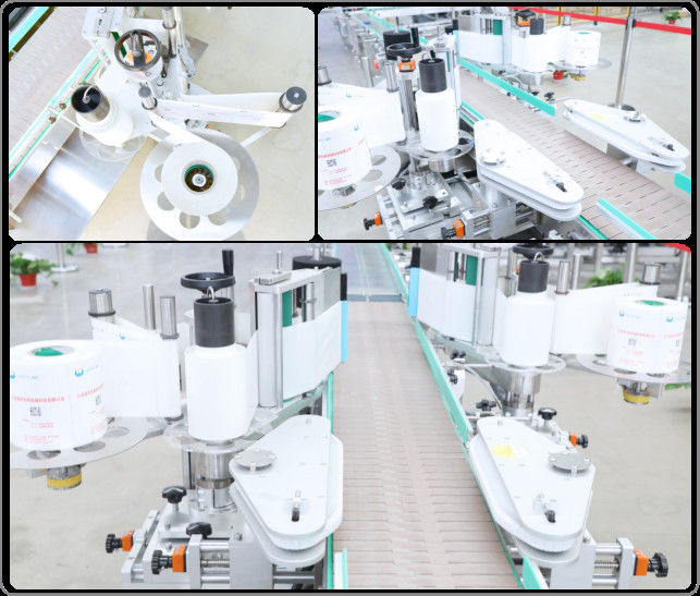 เครื่องติดฉลากสติกเกอร์ขวดแบนสองด้านคู่ถังขนาดใหญ่ 1500 ชิ้น H 3KW