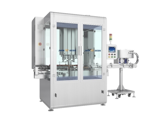 PLC เครื่องขันสกรูอัตโนมัติแบบหมุน 6 หัว 50ML-1000ML 6500 BPH อัตโนมัติ